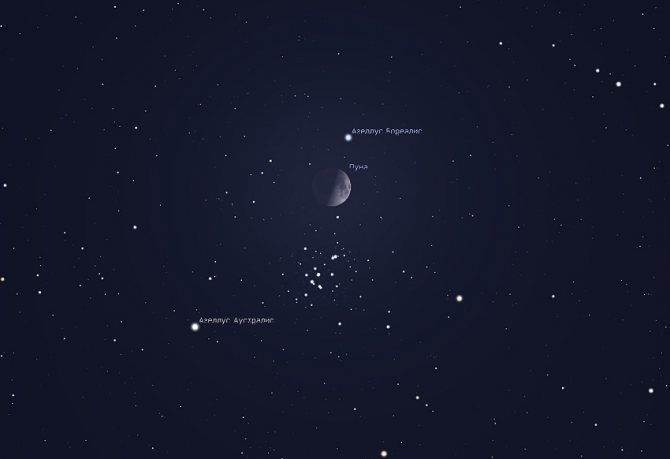 Луна и скопление М44