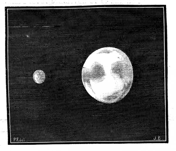 Так, по мнению художника Жозефа Бертрана (1882 год), выглядела бы Венера, если бы у неё имелся спутник.
