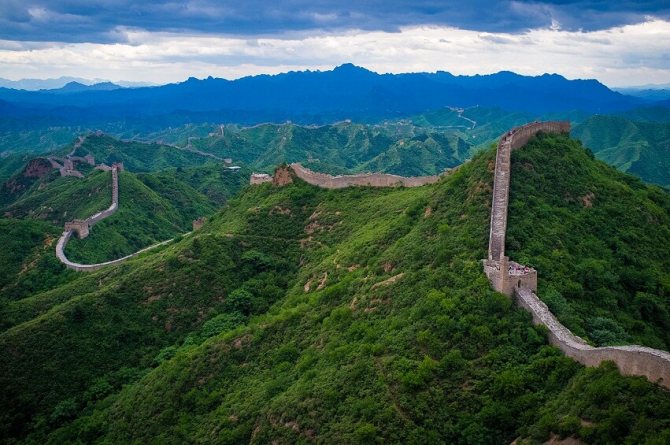 Вид сверху на Великую Китайскую стену